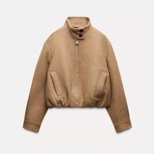 Zara Wool Blend High Collar Jacket NWT